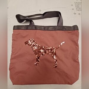 Victoria Secret Pink Blind Sequin Dog Large Tote Bag